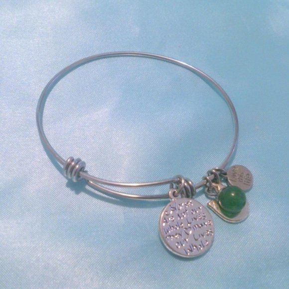 Horse Themed Silver Tone Charm Bangle Bracelet - Picture 3 of 4